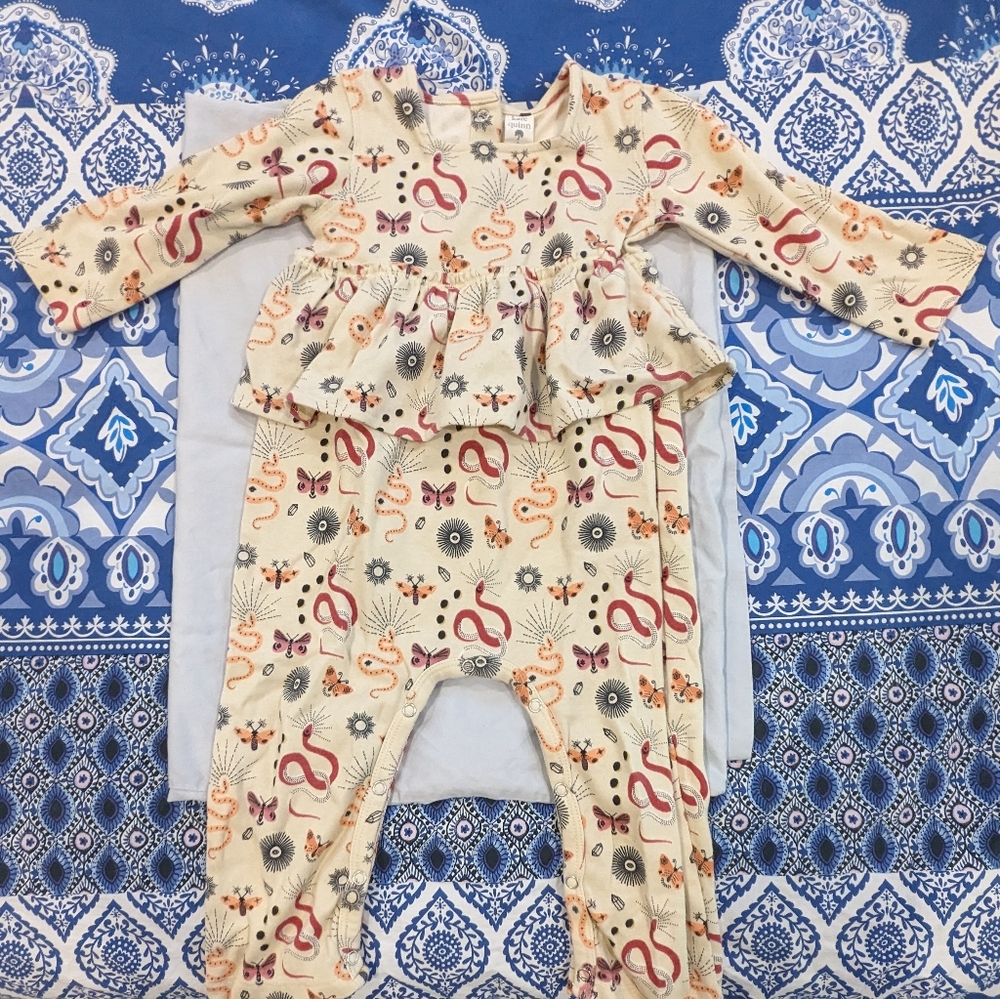 EUC Kate Quinn Peplum Onesie, 2T